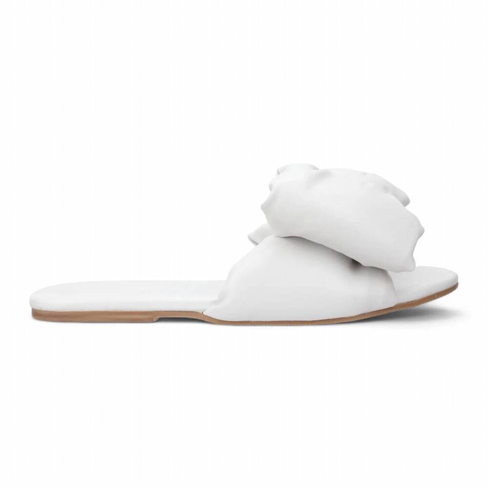 NEW BRUNO MENEGATTI women's patti super bow leather flat sandal in off white